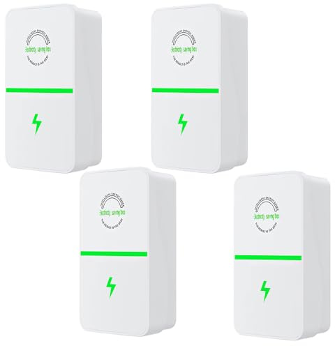 Dhqkqg energisparlampa, 4 stycken smart kraftsparare, energibesparande låda hushåll, energisparande smart energi, energibesparande strömsparande låda, för hushållet (EU-kontakt)