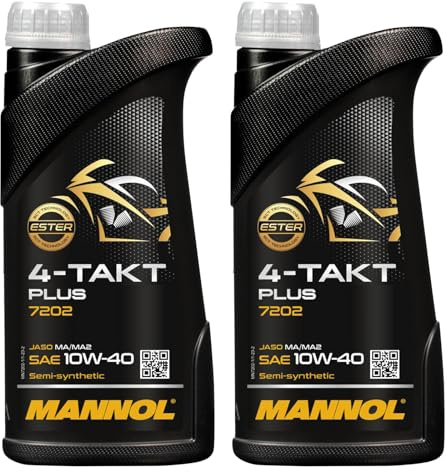 2x 1L Mannol Motoröl Motorradöl 4-Takt Teilsynthetisch 10W-40 API SL JASO MA2