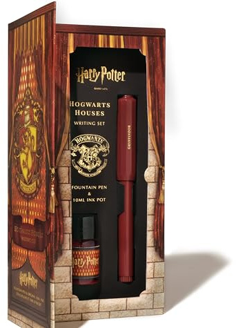 Ferris Wheel Press, Warner Bros., Official Licensed, Harry Potter, Carousel Pen & 10ml Ink Set, Scarlet Red with Gold Shimmer and Gold Plated No.5 Steel Nib Carousel Pen