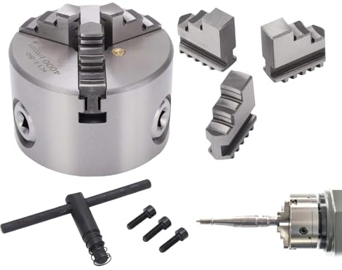 Portabrocas de torno para torneado de madera | Adaptador de aleación autocentrante - Portabrocas manual de torno de torneado de madera de 80 mm, para fresadora, impresora 3D, grabador, carpintería