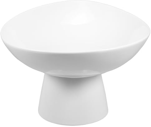 Cabilock Frutero Pedestal Decorativo de Cerámica, Cuenco para Postres Base Alta, Bandeja Redonda para Dulces y Aperitivos, Diseño Minimalista para Cocina y Comedor, 1 Pieza