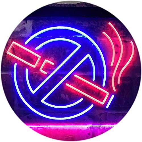 ADVPRO No Smoking Non Smoke Warning Shop Restaurant Dual Color LED Neon Sign Red & Blue 12 x 8.5 st6s32-i3189-rb
