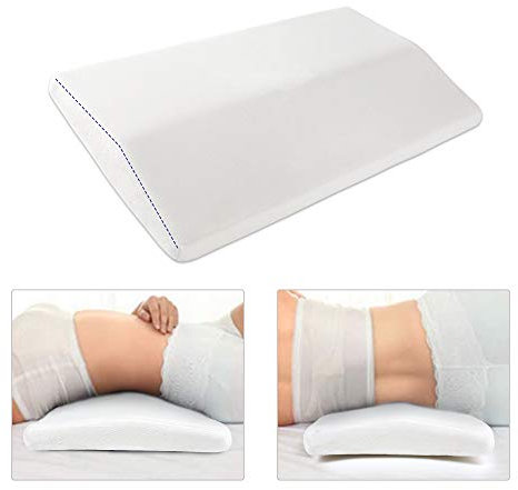 Lendenkissen Memory Foam Kissen Lumbar Support Pillow Orthopädisches Schlafkissen Lordosenstütze Bett Kissen aus Memory Schaum (Weiß)