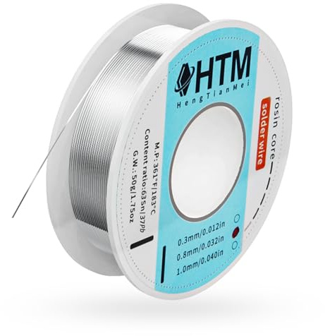 HengTianMei Tin Lead 63/37 Rosin Core Low Temp Solder Wire For Electronics Components And DIY repair(0.8mm/50g)