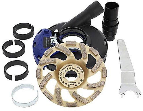 Karl Dahm Universal Absaughaube inkl. Diamantschleiftopf Ø 125 mm I Professionelle Absaughilfe für den Winkelschleifer – 12069