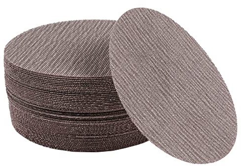 UPWOOD 50PCS 150mm 6 Inch Mesh Sanding Discs 120 Grit Hook&Loop, Dust Free | Anti-Blocking Net Sandpaper Sheets for Car Body, Wood, Metal, Plastic, Paint, Adapts to All 150 mm Sander Grinder Polisher