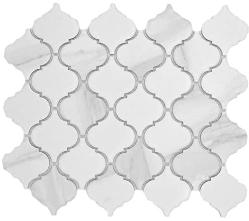 Mosaico in ceramica effetto Carrara fiorentino vintage bianco grigio opaco parete piastrelle cucina doccia