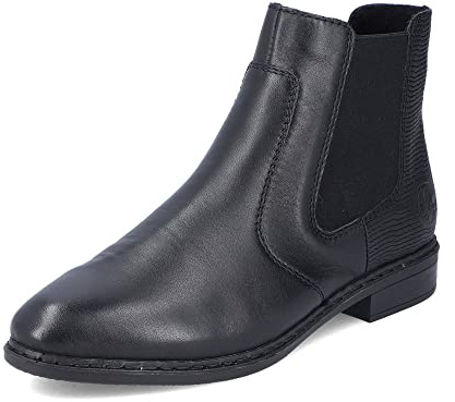 Rieker Mujer Botines 71670, señora Botas Chelsea,Botas,Medias Botas,botín,Bota de Deslizamiento,Plano,Negro (Schwarz / 00),38 EU / 5 UK