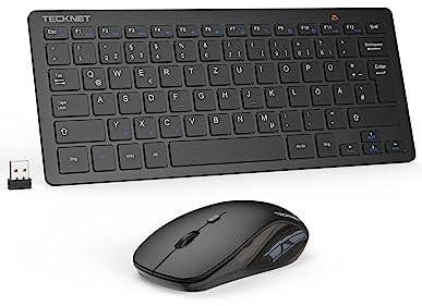 TECKNET Mini Teclado y Raton Inalámbrico Ultra Delgado (QWERTY Español)