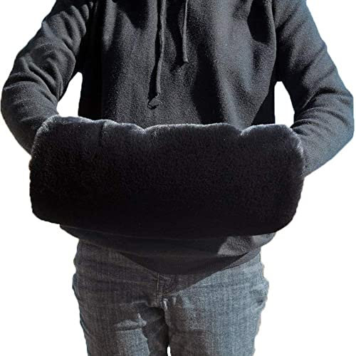 Manchon Chauffe-Mains en Fausse Fourrure Chauffe Main Hiver Chaud Réchauffe-Mains et Bras en Peluche Epaissi Manchon Chauffant Gants Protège-Mains Doux Confortable pour Femmes Hommes Cadeau de Noël