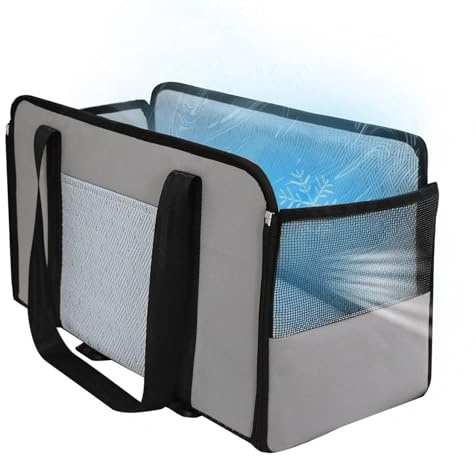 Asiento de coche para consolas de perros – Elevador para asiento de coche para perros en el reposabrazos del coche | Transportín para coche de viaje con cinturones de seguridad para cachorros de gato