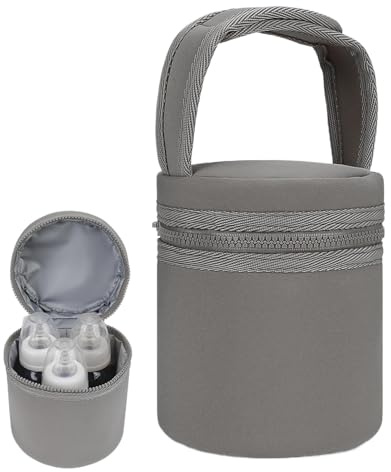 Poupangke Sac Isotherme pour Lait Maternel, Stockage de Lait Maternel de Voyage, Sac de Stockage de Lait Maternel, Refroidisseur de Lait Maternel avec Sangle détachable, Sacs, Gris foncé