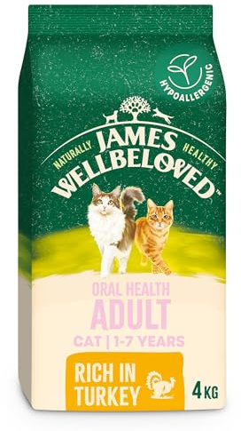 James Wellbeloved Hypoallergenic Dry Cat Food for Adult Cats Oralcare Turkey 4 kg