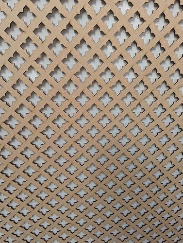 Radiator Cabinet Wall Decorative Screening-Grille- Perforated 3mm Thick MDF Oregon Panel (Size 1200mm x 620mm) KZ2 Pattern. Made in The UK.