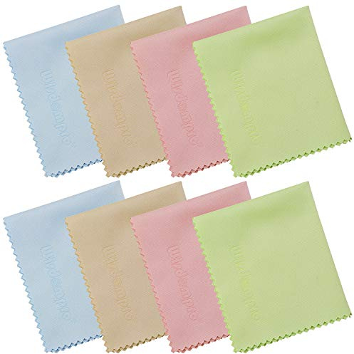 wisdompro 8-Pack (5.7 x 6.9 inch) Microfiber Cleaning Cloth For Camera Lens, Glasses, Lenses, Spectacles, iPad, Tablet, Laptop, LCD TV/Computer Screen/Monitor and other Delicate Surface