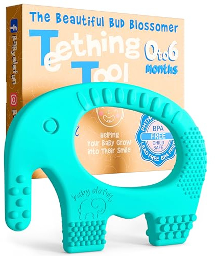 Baby Elefun Baby Teething Rings 5X Pain Relief Zero Delay 0-6 Months Turquoise