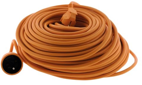 Zenitech - Prolunga 16 A HO5VV-F 2x1,5 mm² - Ideale per Tosaerba e Barbecue - Resistente alle Intemperie - Conforme alle Norme NF e CE - Colore Arancione - Lunghezza 45m