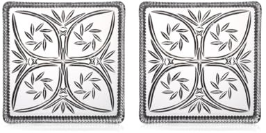 Kuchenplatte eckig bleikristall - 20 X 20 cm Premium Servierplatte Marina aus Kristall - Handgefertigt in Deutschland - Tortenplatte Glas - Kuchenplatte Glas - Servierplatte Groß transparent (2)