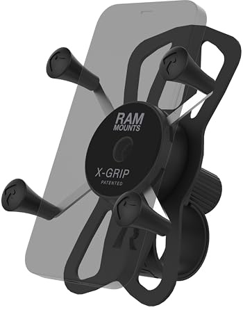 RAM Mounts X-Grip Kleine Handyhalterung mit RAM Tough-Strap Lenkerbasis RAP-460-UN7U für Fahrradlenker