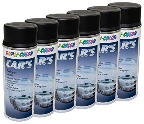 Lot de 6 bombes de peinture en spray Cars Dupli Color 652240 - Noir satiné - 400 ml
