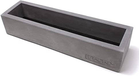 GRAURAUM Deko-Schale aus Beton - handgefertigt | Betonschale mit Filzeinlage | trendiges Wohnaccessoire | Blumentopf | Pflanzentopf (Länglich)