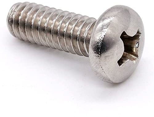 M6-1.0 x 8mm (30 pcs) Pan Head Machine Screws, 304 Stainless Steel 18/46, Full Thread, TV Screws, Connection Bolts, Round Head Phillps Drive
