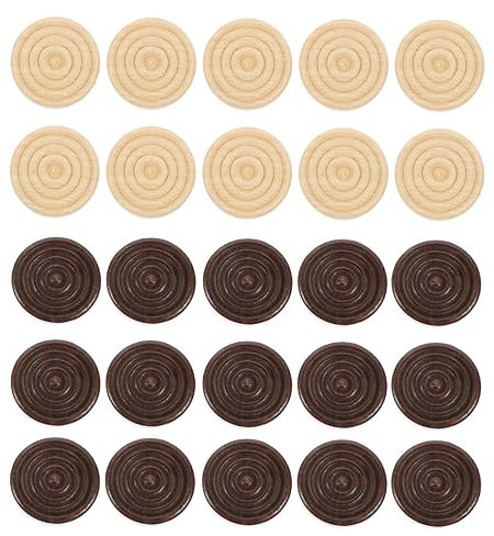IMIKEYA 48 Stück Dame Spiel Steine 2,4 cm Holz Damesteine Schachfiguren - Backgammon Steine Spielsteine für Dame und Mühle - Universelles Schachfiguren Zubehör, alle Altersgruppe