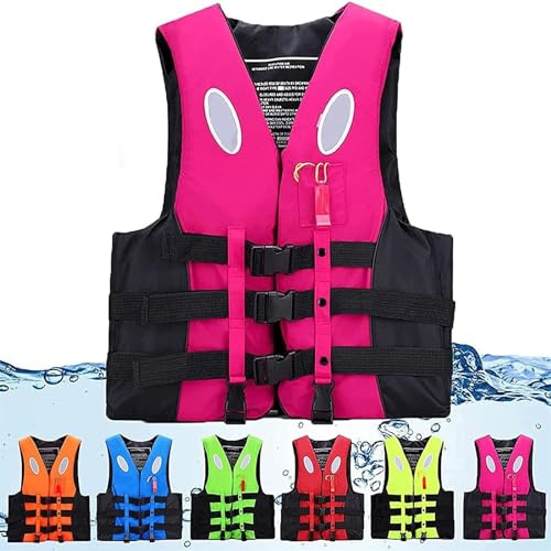 BaHeLs Adult Kayak Vest High Buoyancy Swim Vest Women's Men's Adjustable Safety Jacket Swimming Fishing Outdoor Water Sports，Surfing, Rafting, Kayaking (Color : Pink, Size : X-Large)