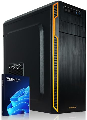 GREED® Basic 7 - PC veloce con Intel Core i5 - Computer silenzioso + calcolatrice per ufficio e casa ufficio da 3,6 GHz - RAM DDR4 da 8 GB - SSD da 512 GB - DVD+RW - WLAN - Include Windows 11 Pro