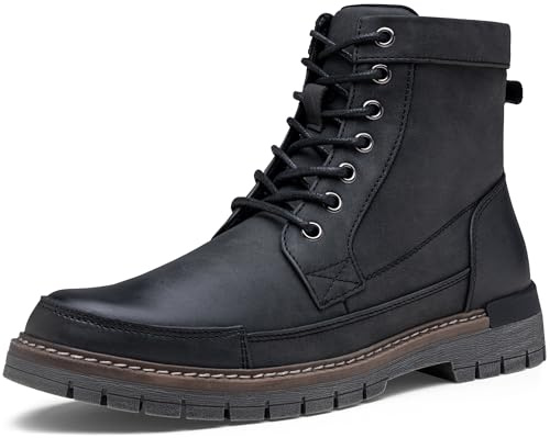 Jousen Mens Boots Casual Motorcycle Boot for Men Chukka Zipper Combat Dress Botas Para Hombre Fashion (AMY8117 black 11)