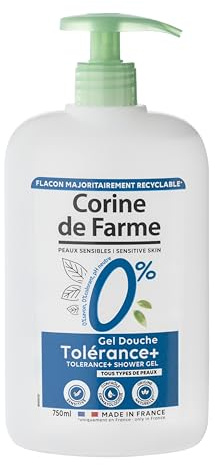 Corine de Farme - Gel de Ducha Hipoalergénico 0% Tolérance+ - Alta Tolerancia para Piel Sensible - pH Neutro, Sin Jabón ni Colorantes -750ml