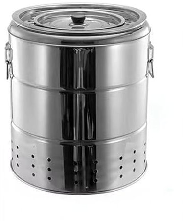 Baril de Charbon de Bois pour Barbecue, Barbecue sans fumée, poêle à Charbon de Bois Suspendu, Barbecue en Acier Inoxydable, poêle à Suspendre, Manchon à Double Couche, Isolation Thermique,