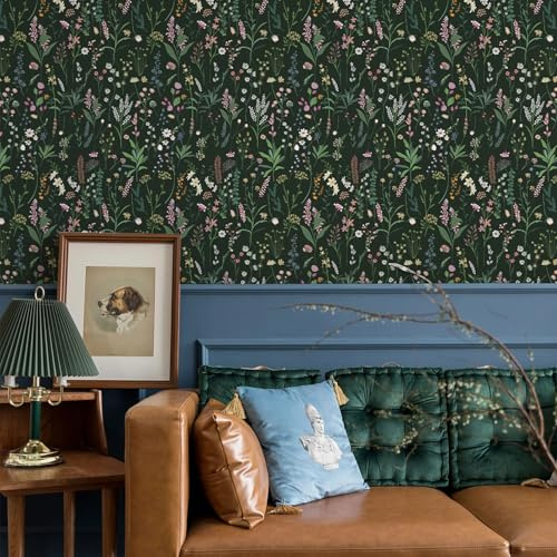 Självhäftande tapet bondgård blomtapet 44 x 600 cm vintage vattentät vild vinyl självhäftande film väggpapper för köksskåp möbler