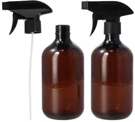 Spray Bottles, 2 Pcs 500ml Plastic Water Spray Bottles for Plants, Cleaning, Hairdressing & Gardening, Durable & Easy to Use, Home & Kitchen Essential (Brown)