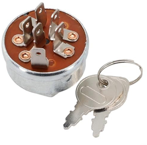 DEMULAX Ensemble de contacteur d'allumage et de démarrage avec Deux clés, for tracteurs Groundsmaster Interrupteur à clé de Contact du Tracteur