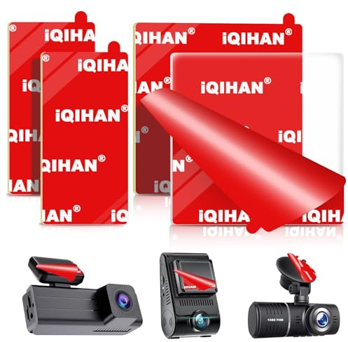 Adhesive Sticky Pads for Dash Cam Mount – 4-Pack Heat Resistant Double-Sided Sticker Replacement for Windshield Dashcam, Car Windscreen Dashboard Camera Holders Mounting Tape (Square & Rectangular )