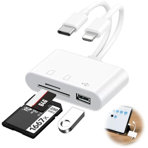 Adaptateur Carte SD,Lecteur de Carte SD USB C 3 en 1,pour i Phone 16/15/14/13/iPad/Samsung/Caméra
