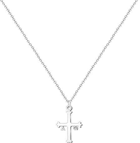cotigo – Cruz de la Victoria de Asturias en Acero Inoxidable, Colgante Religioso de Protección y Fe, Collar Unisex con Significado Espiritual, Regalo para Mujer (Plateado)