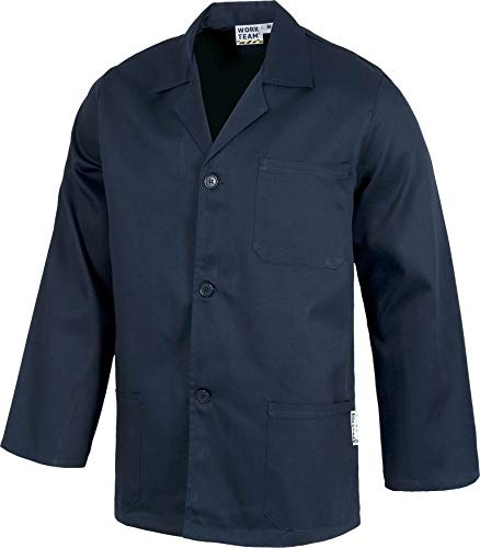 Work Team Bata Corta de Hombre Tipo Chaquetilla, un Bolso en Pecho y Dos Laterales. Hombre Marino L
