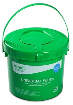 Clinell Z6CWBUC225 Universal Wipes in Bucket, Pack of 225