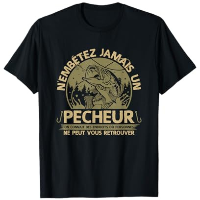 Pêcheur Shirt hommes garçon pêche cadeau Poissons T-Shirt