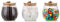 Glass Jars with Bamboo Lids and Labels Small 3Pcs 750Ml Airtight Kitchen Food Storage Jars Ribbed Tea Coffee Sugar Canisters for Preseving Herb, Bon Bon, Sweet Cookie
