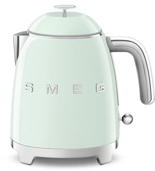 SMEG Mini 50's Retro Style 3 Cup Electric Kettle with Double Wall Anti Slip Base and Water Level Indicator (Pastel Green)