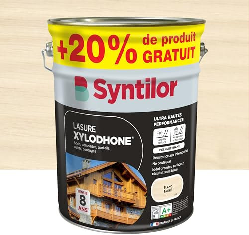 Syntilor - Lasure Xylodhone® Ultra Hautes Performances 8 Ans Blanc Satiné 5L+20%