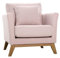 Miliboo Fauteuil scandinave déhoussable en Tissu Rose et Bois Clair Oslo