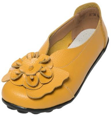 OTMYIGO Chaussures pour Femmes Mocassins à Enfiler Ballerines Fleurs Baskets décontractées Plates Semelle Souple légères et Confortables Maman