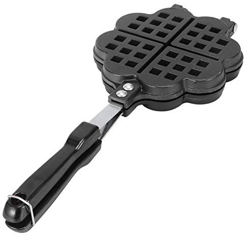 LeGDOr Nonstick Manual Waffle Maker, Heart Shaped Aluminum Waffle Mold with Nonstick Inner Coating and Handle for Waffles Breakfast Snacks