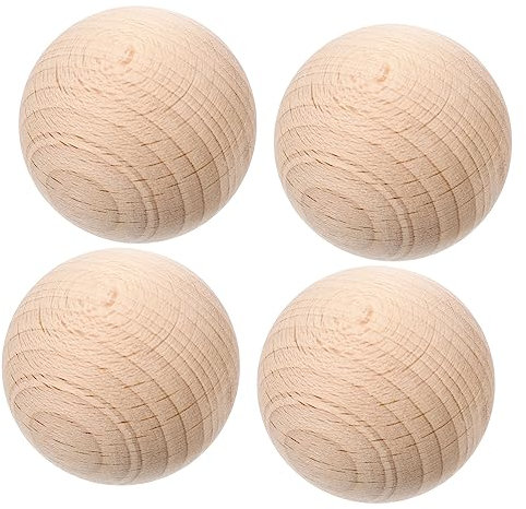 TOGEVAL 4 Stück Krocket rollende Boccia Gras rollende Kugeln Boccia-Spiel Freizeitsportbälle Boccia Spielen Fasching Spiele outdoorspielzeug rollende Bälle aus Holzgras Outdoor-Sportbälle