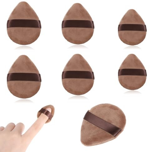 Giantree 6 Stück Mini Puderquasten, Gesicht Schwämmchen Powder Puff Wiederverwendbar Weich Puderquaste Kosmetik Gesicht Puderquaste für Loses Puder Körperpuder Grundierung Makeup (S+M+L)
