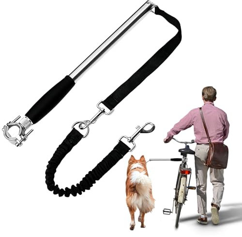 Fahrradleine Für Hunde,Fahrrad Hundeleine,Abnehmbar HäNde Frei Fahrrad-Hundeleine,Teleskop Fahrradleine Hund Für Laufen,Draußen,Gassigehen,Elastisches Band-Design,Edelstahl